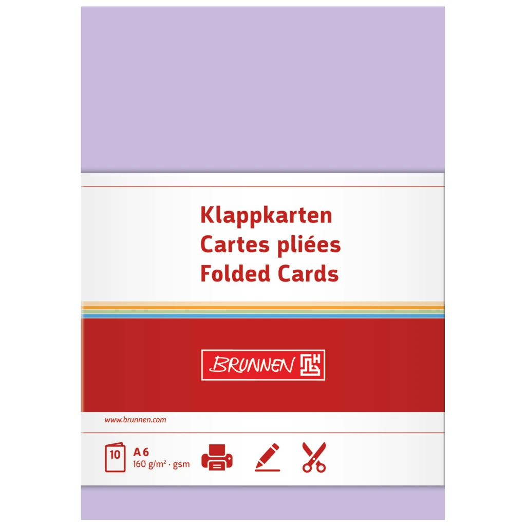 Klappkarten Universalpapier | A6, 105×150 mm, 160 g/m², flieder, 10 Stück