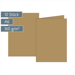 Klappkarten Universalpapier | A6, 105×150 mm, 160 g/m², sand, 10 Stück