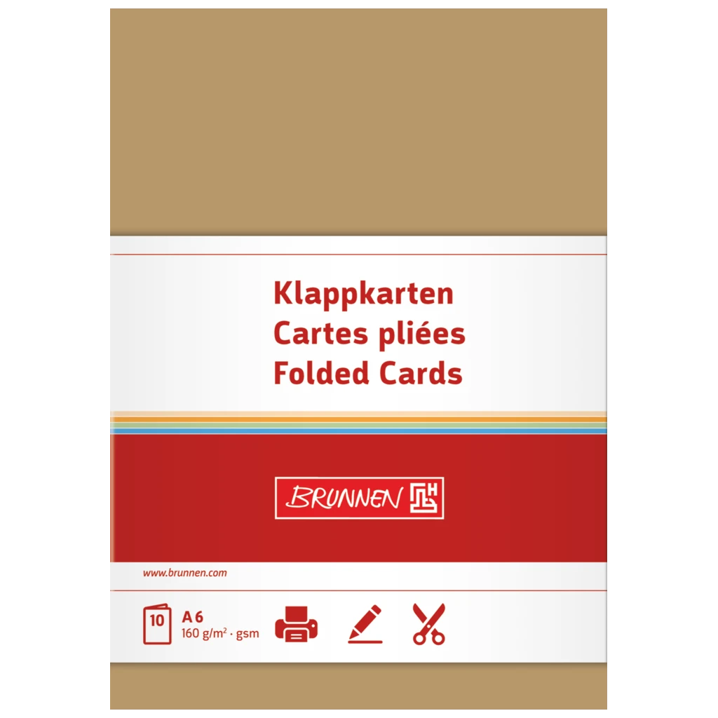 Klappkarten Universalpapier | A6, 105×150 mm, 160 g/m², sand, 10 Stück