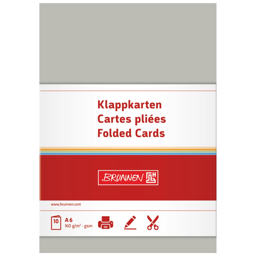 Klappkarten Universalpapier | A6, 105×150 mm, 160 g/m², grau, 10 Stück
