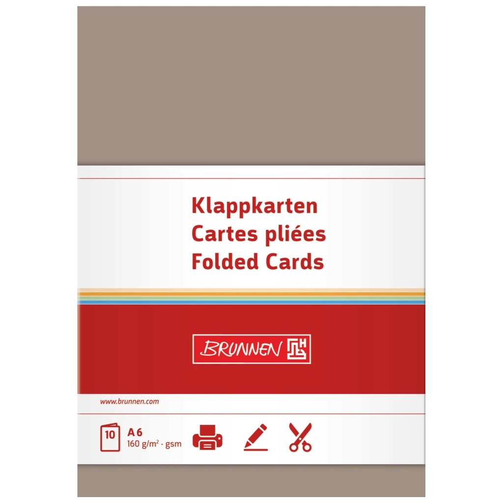 Klappkarten Universalpapier | A6, 105×150 mm, 160 g/m², taupe, 10 Stück