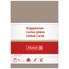 Klappkarten Universalpapier | A6, 105×150 mm, 160 g/m², taupe, 10 Stück