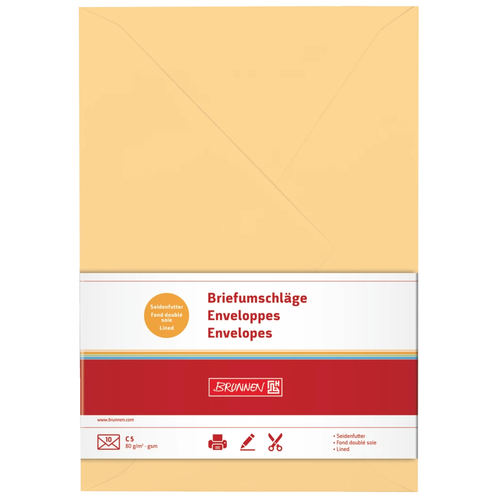 Briefumschläge Universalpapier | C5, 80 g/m², honig, 10 Stück