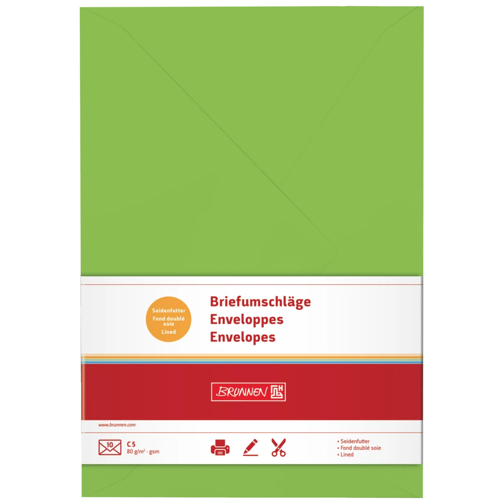 Briefumschläge Universalpapier | C5, 80 g/m², hellgrün, 10 Stück