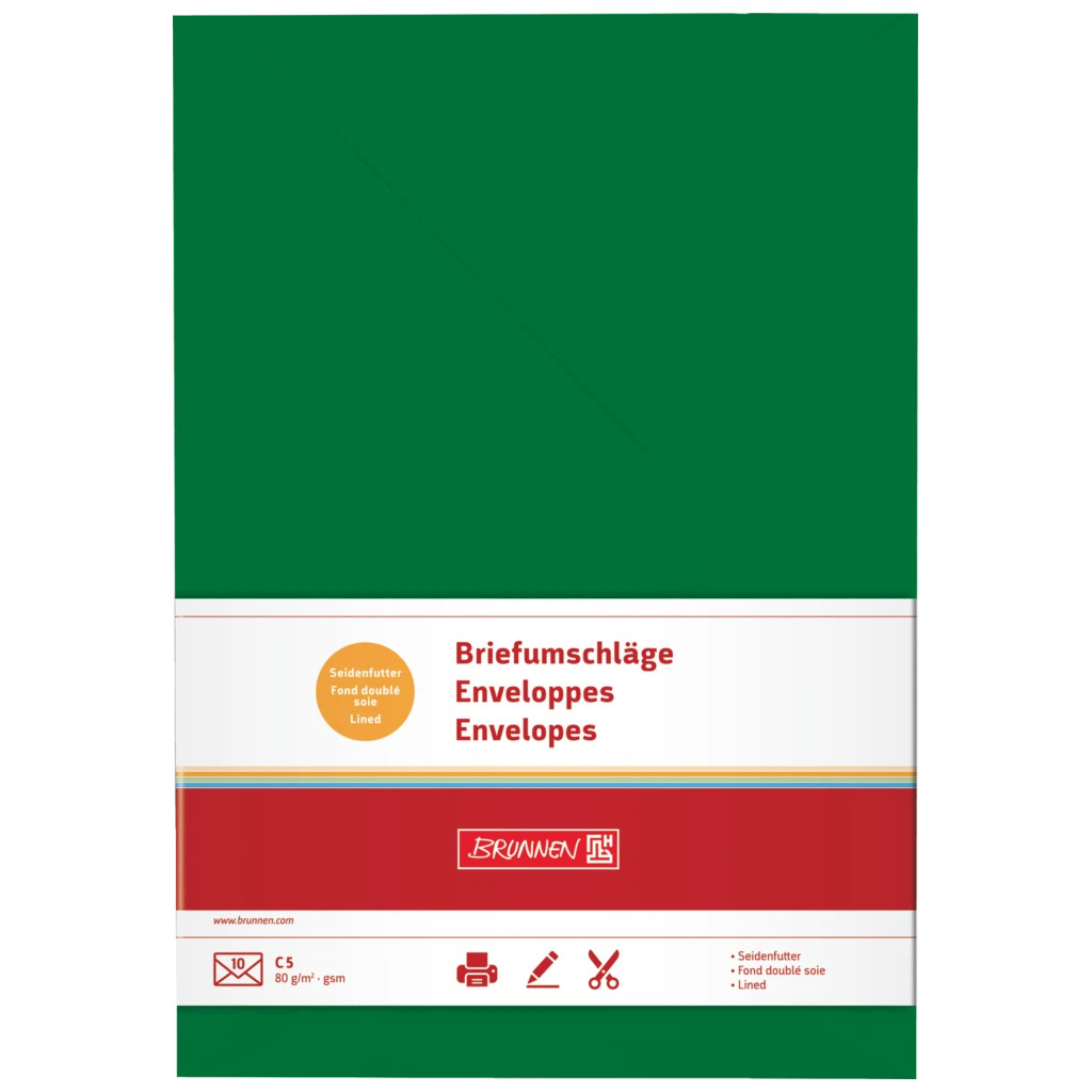 Briefumschläge Universalpapier | C5, 80 g/m², dunkelgrün, 10 Stück