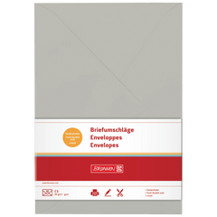 Briefumschläge Universalpapier | C5, 80 g/m², grau, 10 Stück