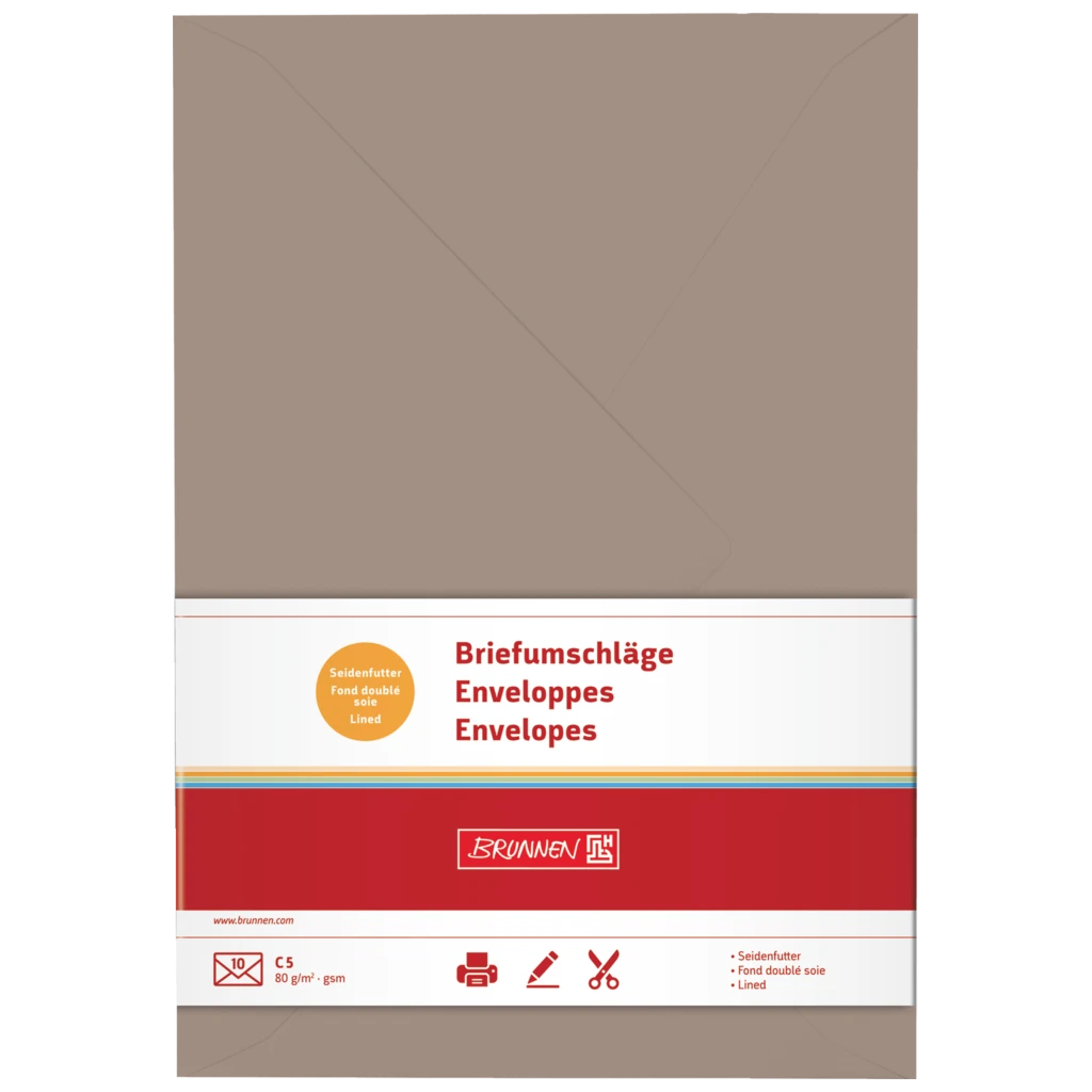 Briefumschläge Universalpapier | C5, 80 g/m², taupe, 10 Stück