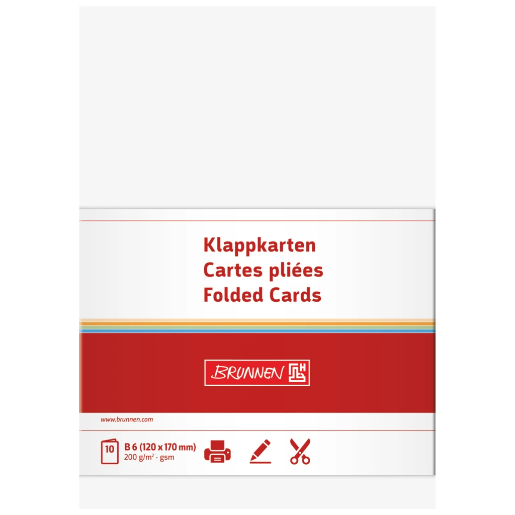 Klappkarten Universalpapier | B6, 200 g/m², weiß, 10 Stück
