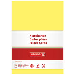 Klappkarten Universalpapier | B6, 200 g/m², gelb, 10 Stück