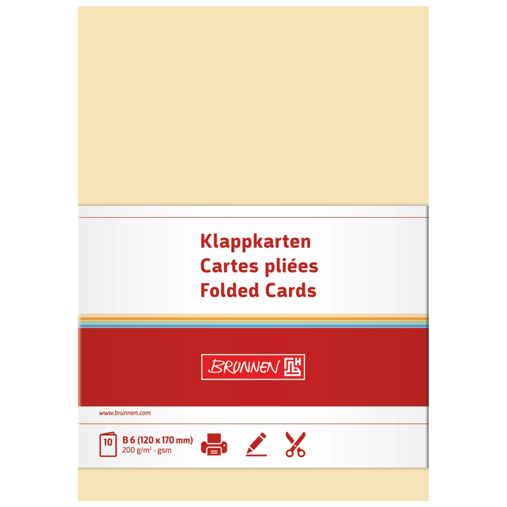 Klappkarten Universalpapier | B6, 200 g/m², chamois, 10 Stück