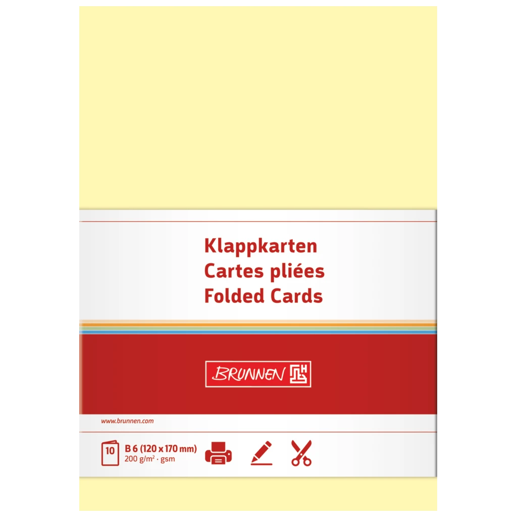 Klappkarten Universalpapier | B6, 200 g/m², hellgelb, 10 Stück