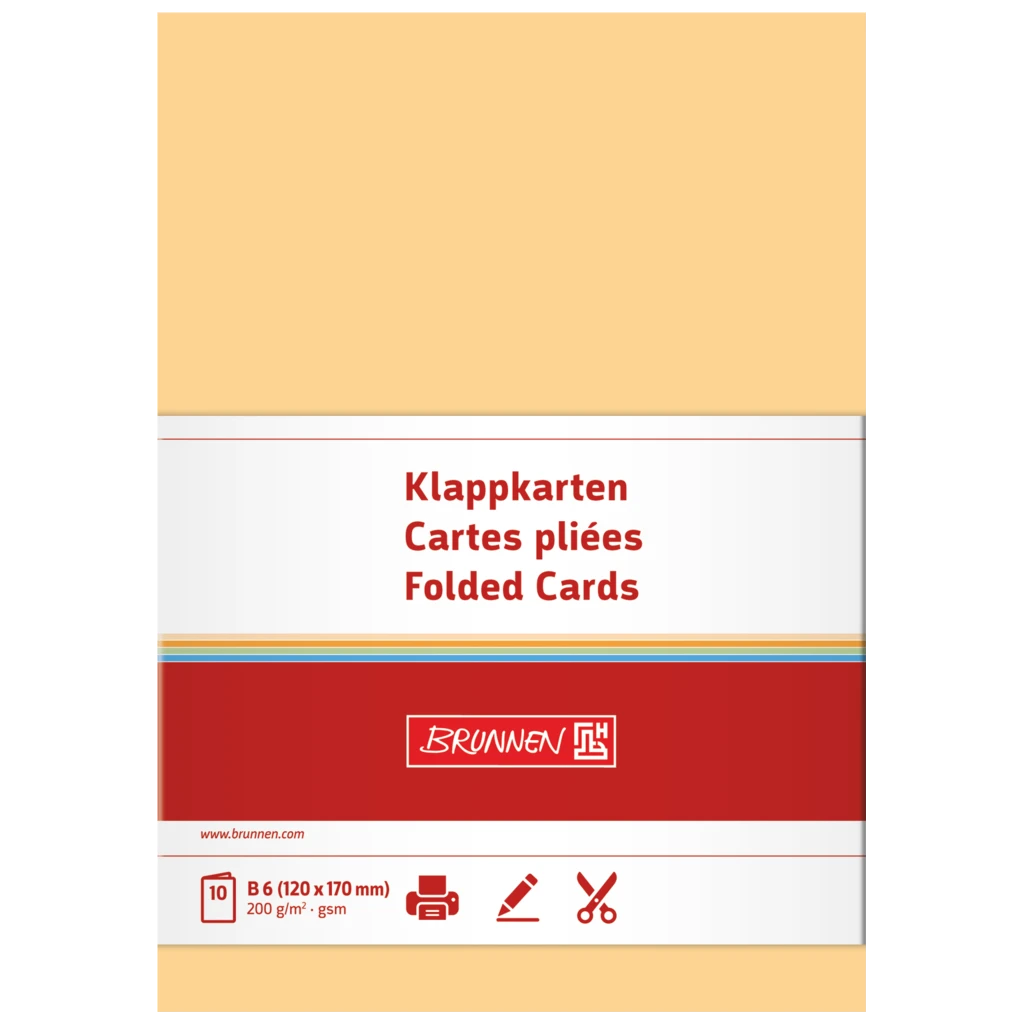 Klappkarten Universalpapier | B6, 200 g/m², honig, 10 Stück