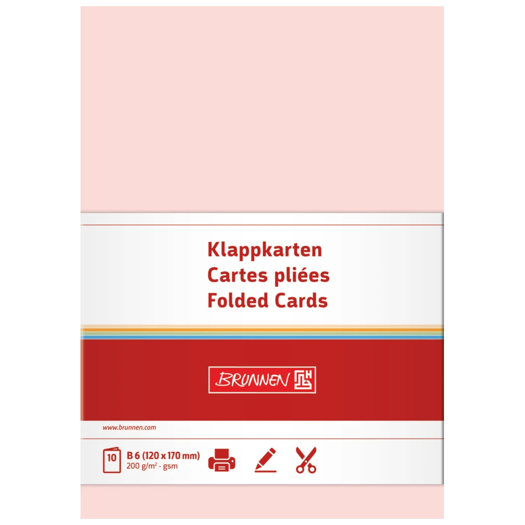 Klappkarten Universalpapier | B6, 200 g/m², rosé, 10 Stück