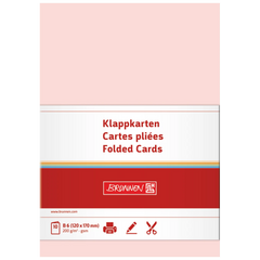 Klappkarten Universalpapier | B6, 200 g/m², rosé, 10 Stück