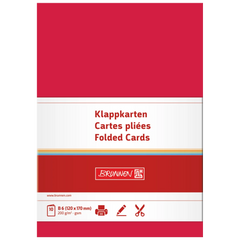 Klappkarten Universalpapier | B6, 200 g/m², mittelrot, 10 Stück