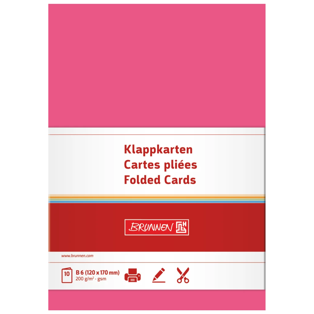 Klappkarten Universalpapier | B6, 200 g/m², fuchsia, 10 Stück