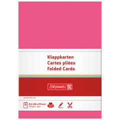 Klappkarten Universalpapier | B6, 200 g/m², fuchsia, 10 Stück