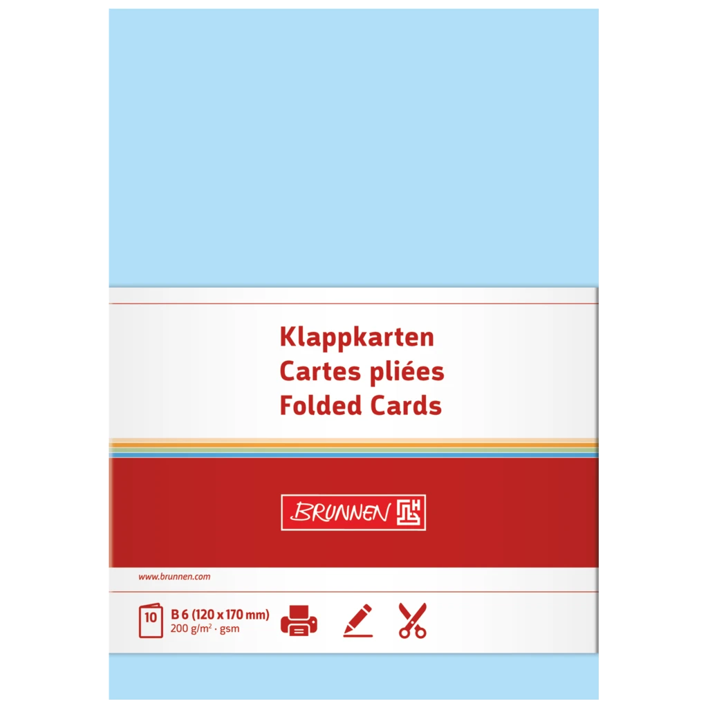 Klappkarten Universalpapier | B6, 200 g/m², hellblau, 10 Stück