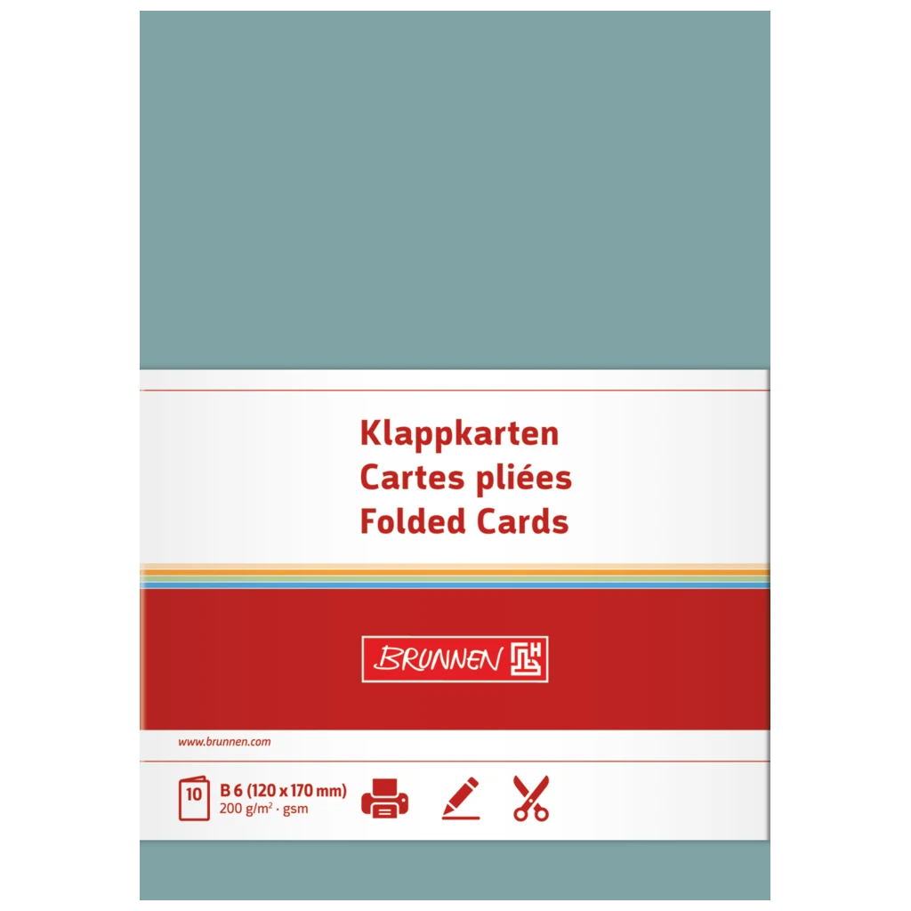 Klappkarten Universalpapier | B6, 200 g/m², petrol, 10 Stück