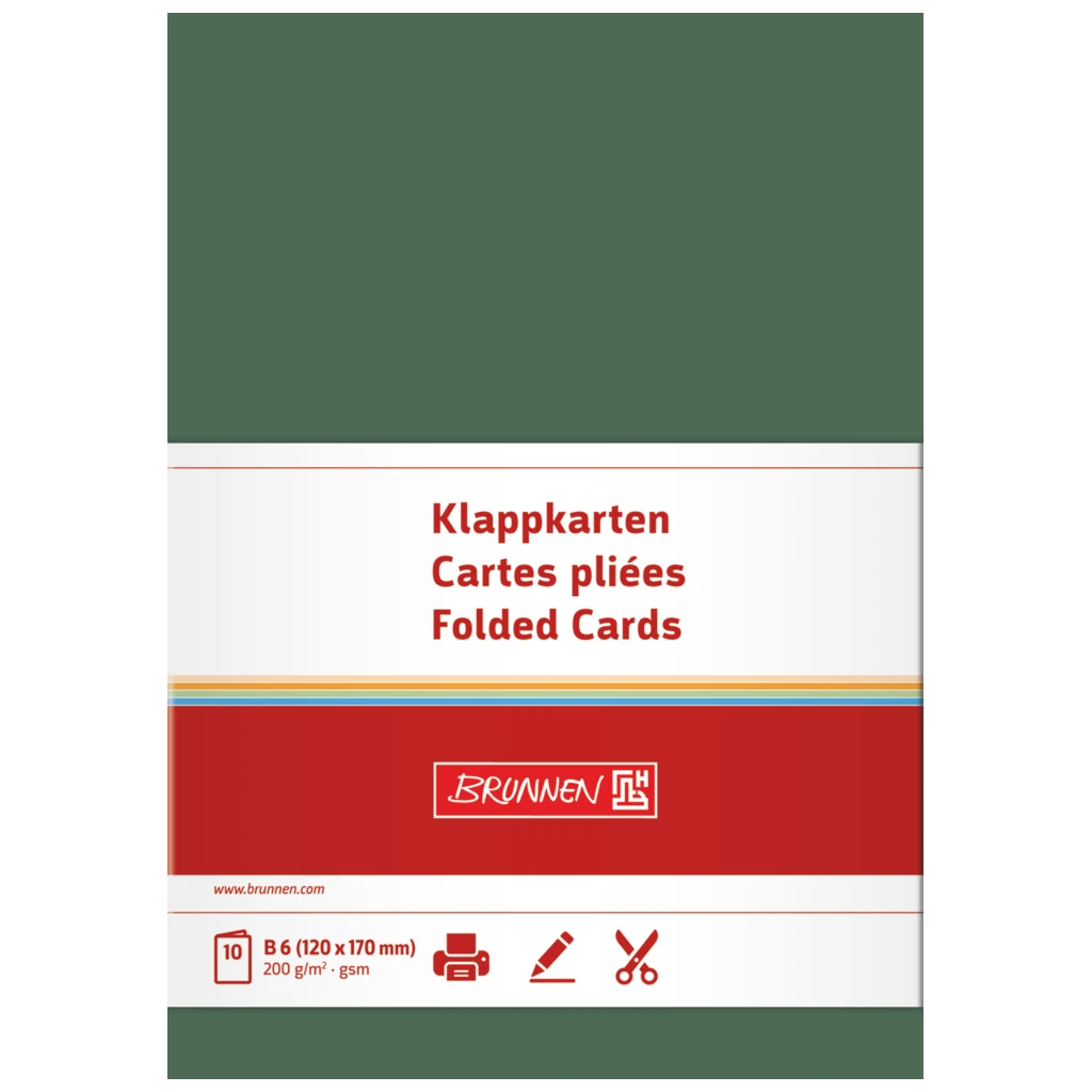 Klappkarten Universalpapier | B6, 200 g/m², moosgrün, 10 Stück