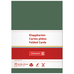 Klappkarten Universalpapier | B6, 200 g/m², moosgrün, 10 Stück