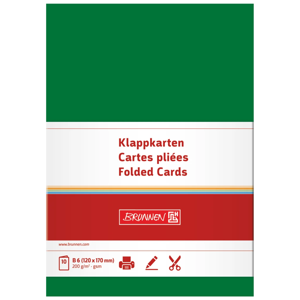 Klappkarten Universalpapier | B6, 200 g/m², dunkelgrün, 10 Stück