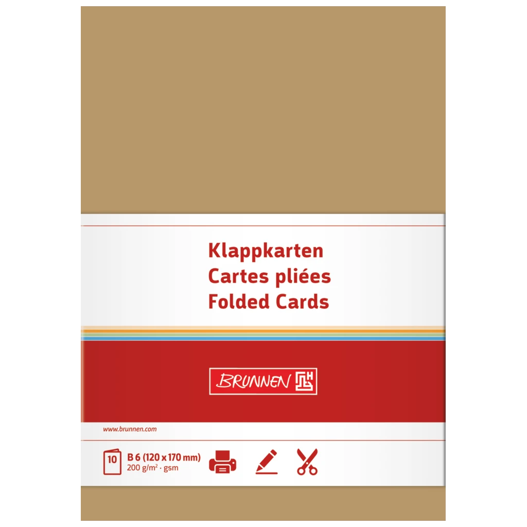 Klappkarten Universalpapier | B6, 200 g/m², sand, 10 Stück