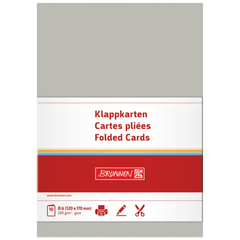 Klappkarten Universalpapier | B6, 200 g/m², grau, 10 Stück
