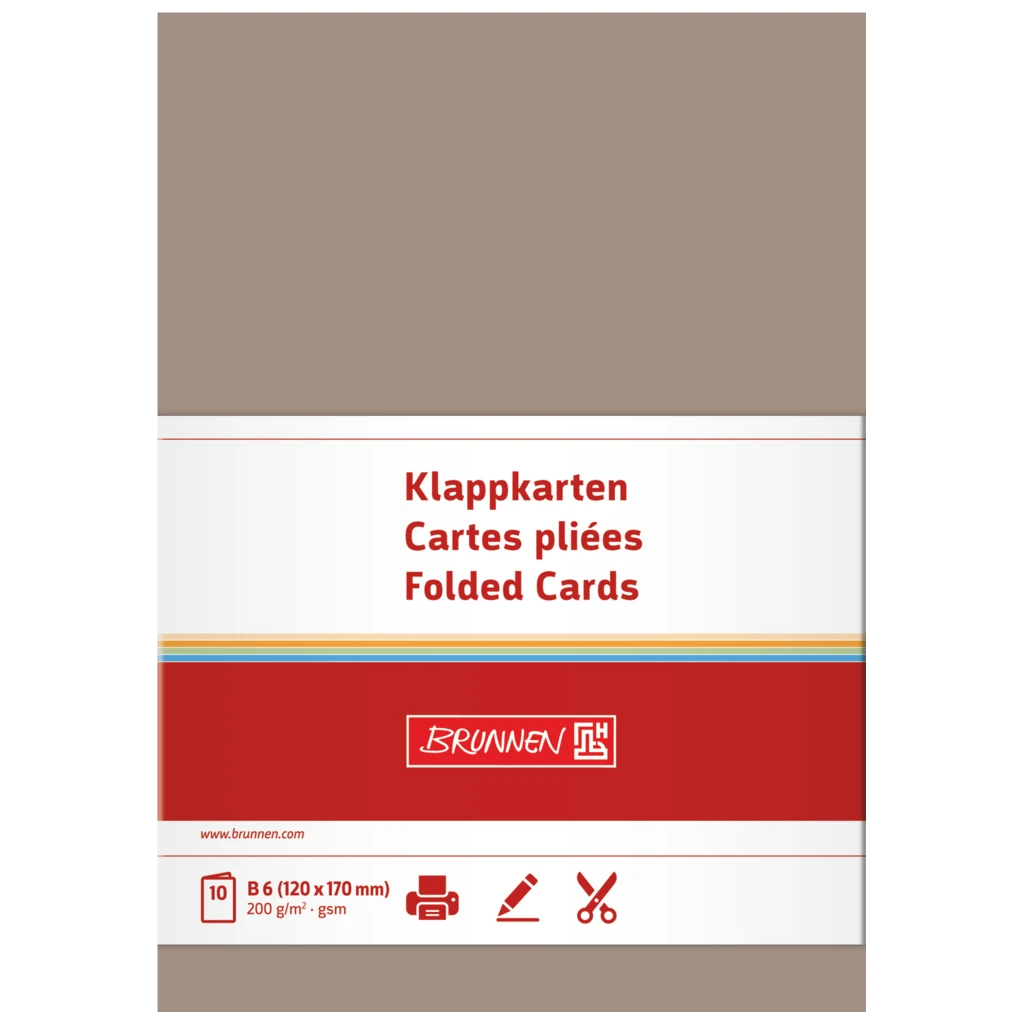 Klappkarten Universalpapier | B6, 200 g/m², taupe, 10 Stück