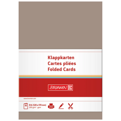 Klappkarten Universalpapier | B6, 200 g/m², taupe, 10 Stück