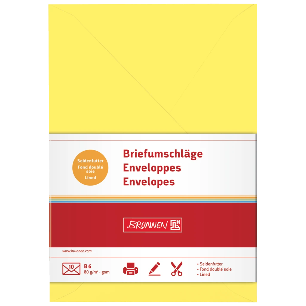 Briefumschläge Universalpapier | B6, 80 g/m², gelb, 10 Stück