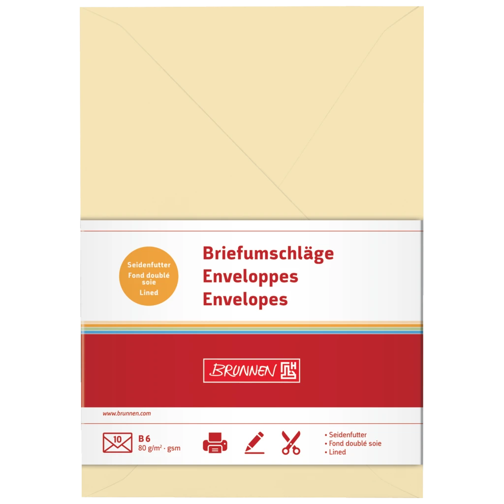 Briefumschläge Universalpapier | B6, 80 g/m², chamois, 10 Stück
