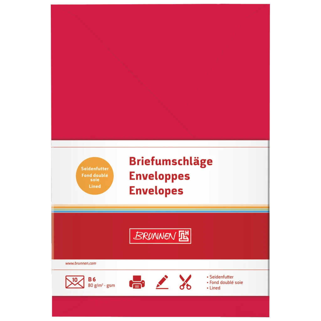 Briefumschläge Universalpapier | B6, 80 g/m², mittelrot, 10 Stück