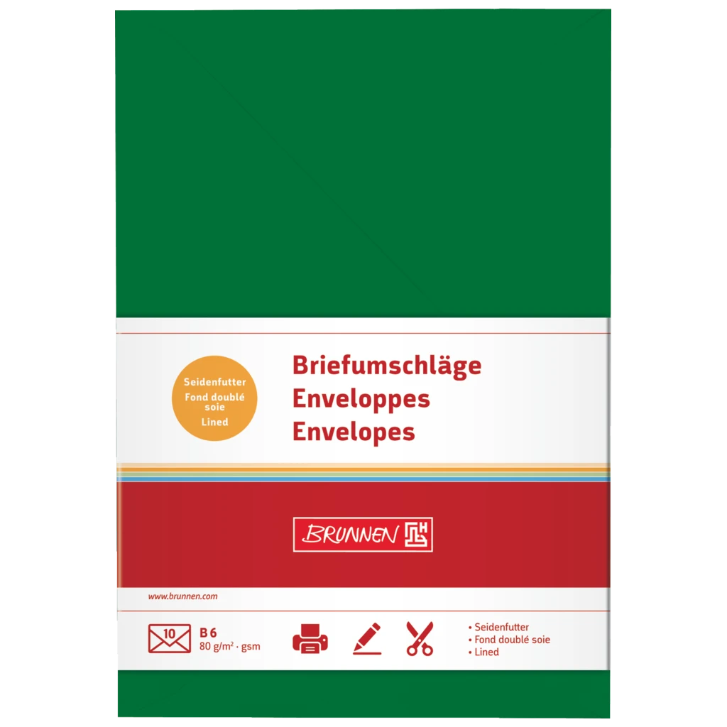 Briefumschläge Universalpapier | B6, 80 g/m², dunkelgrün, 10 Stück