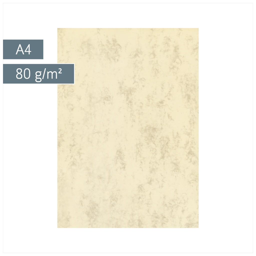 Multifunktionspapier Universalpapier Marmor | A4, 80 g/m², chamois, 50 Blatt