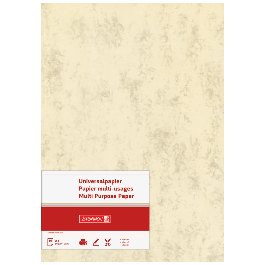 Multifunktionspapier Universalpapier Marmor | A4, 80 g/m², chamois, 50 Blatt
