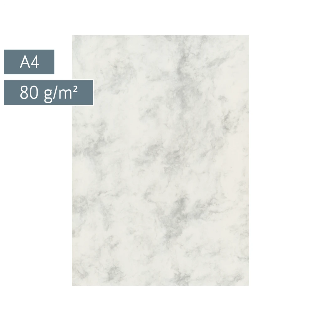 Multifunktionspapier Universalpapier Marmor | A4, 80 g/m², grau, 50 Blatt