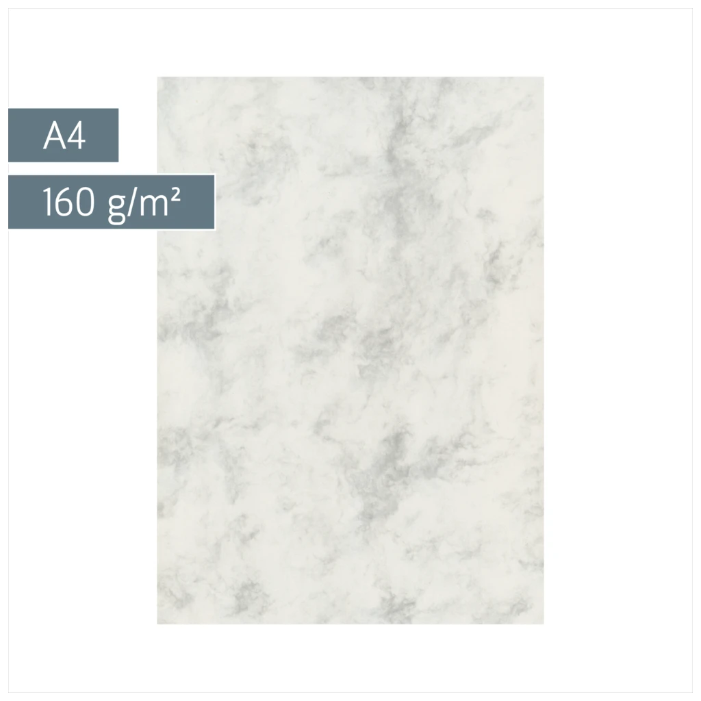Multifunktionspapier Universalpapier Marmor | A4, 160 g/m², grau, 25 Blatt