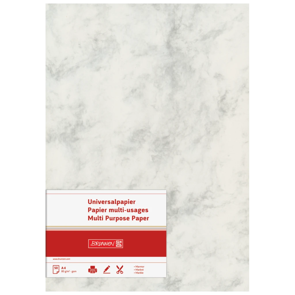 Multifunktionspapier Universalpapier Marmor | A4, 160 g/m², grau, 25 Blatt