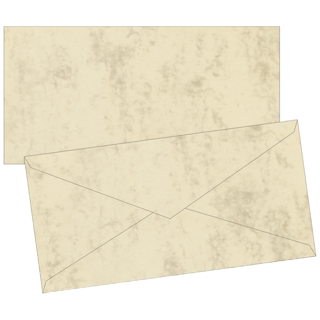 Briefumschläge Universalpapier Marmor | DIN lang, 80 g/m², chamois, 10 Stück