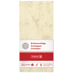 Briefumschläge Universalpapier Marmor | DIN lang, 80 g/m², chamois, 10 Stück