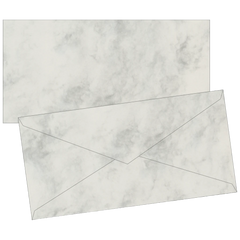 Briefumschläge Universalpapier Marmor | DIN lang, 80 g/m², grau, 10 Stück