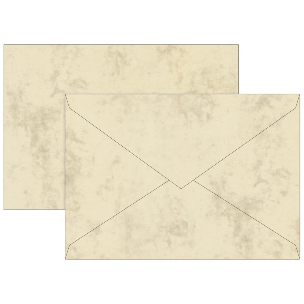 Briefumschläge Universalpapier Marmor | C6, 80 g/m², chamois, 10 Stück
