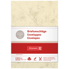 Briefumschläge Universalpapier Marmor | C6, 80 g/m², chamois, 10 Stück