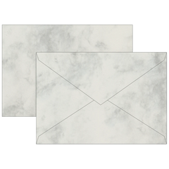 Briefumschläge Universalpapier Marmor | C6, 80 g/m², grau, 10 Stück