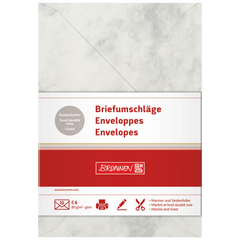 Briefumschläge Universalpapier Marmor | C6, 80 g/m², grau, 10 Stück