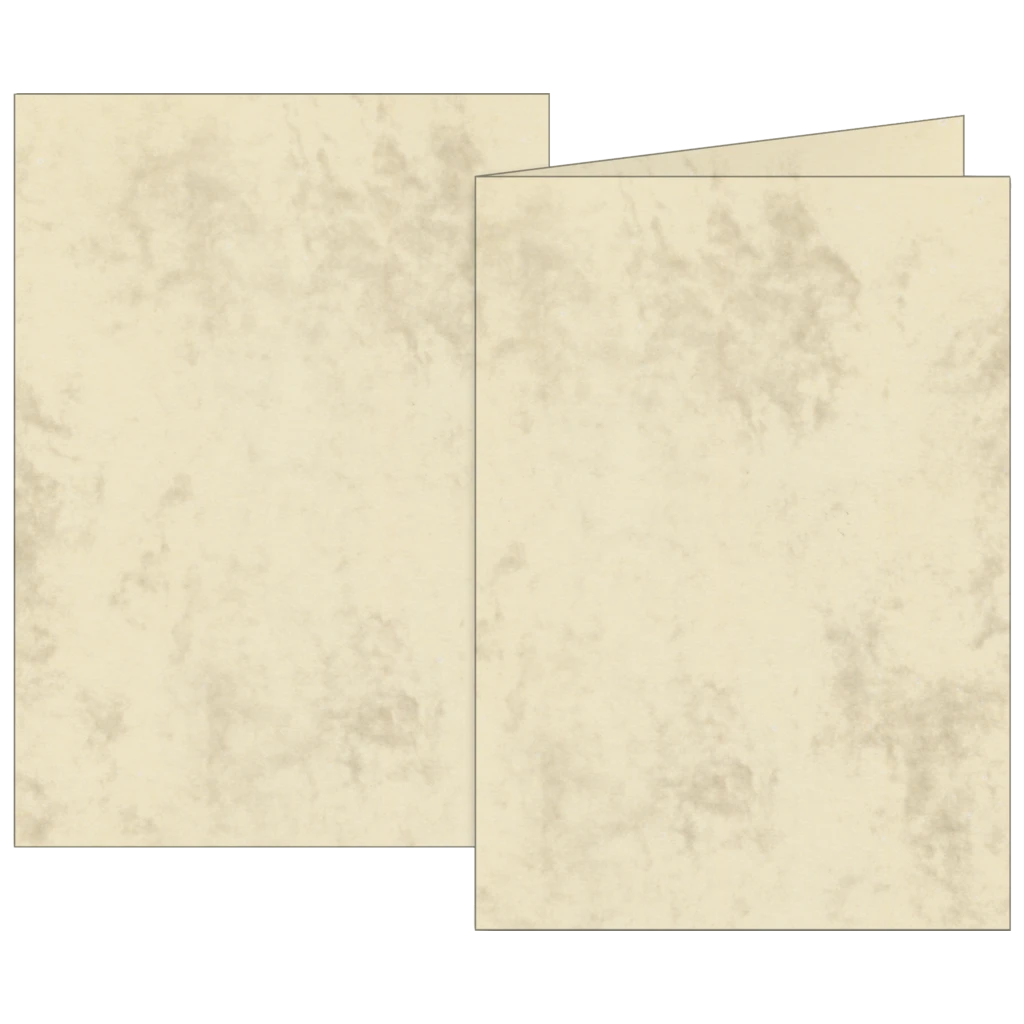 Klappkarten Universalpapier Marmor | A6, 160 g/m², chamois, 10 Stück