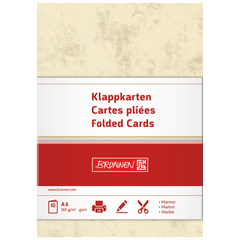 Klappkarten Universalpapier Marmor | A6, 160 g/m², chamois, 10 Stück