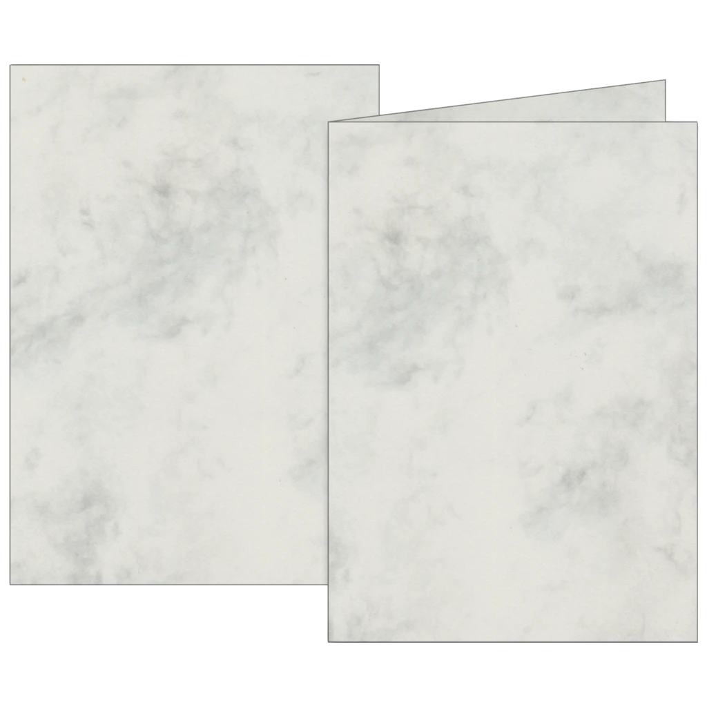 Klappkarten Universalpapier Marmor | A6, 160 g/m², grau, 10 Stück