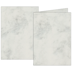 Klappkarten Universalpapier Marmor | A6, 160 g/m², grau, 10 Stück